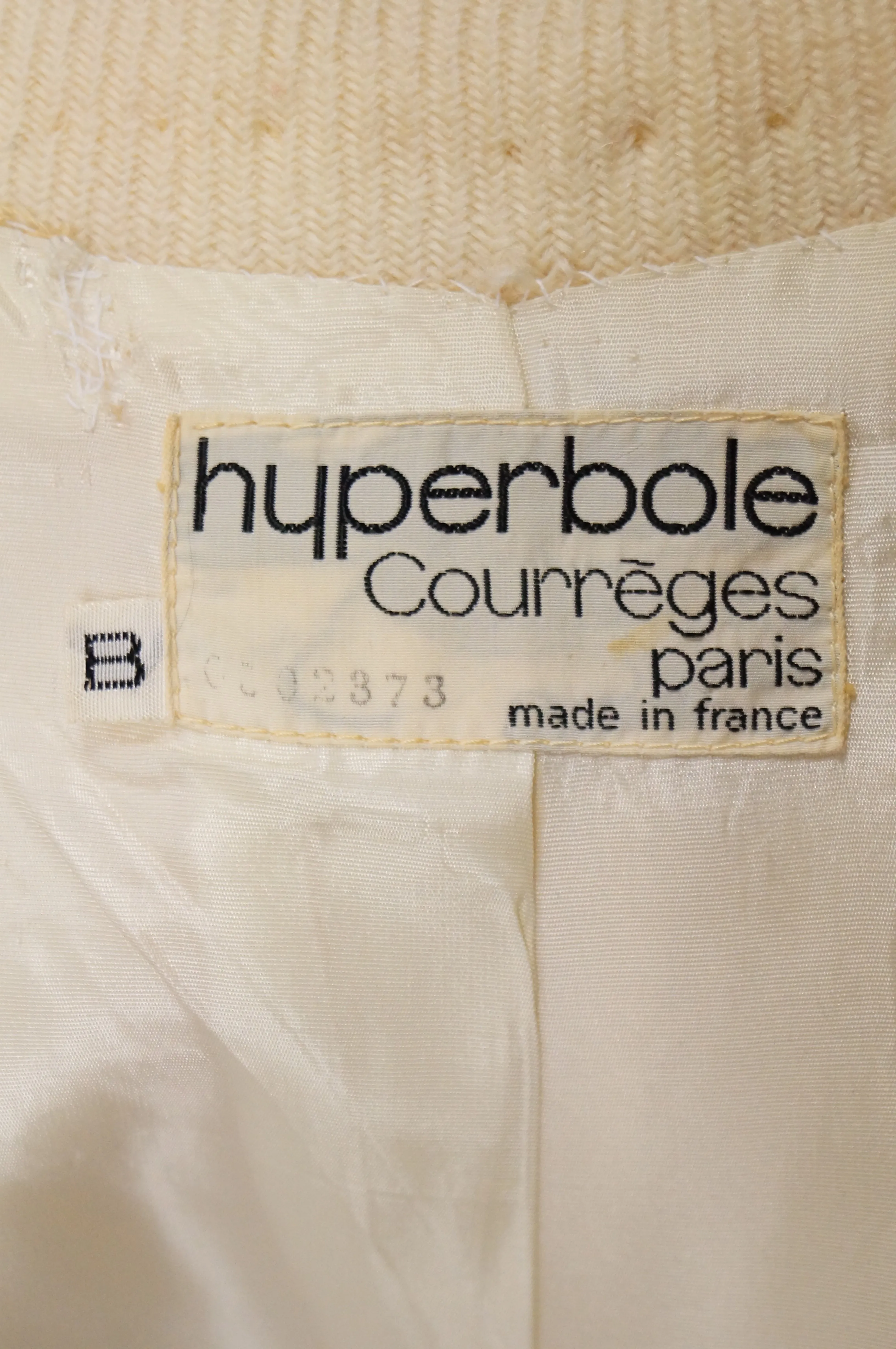 1960s Courreges Hyperbole Cream Wool Coat with Accent Zippers and Buttons