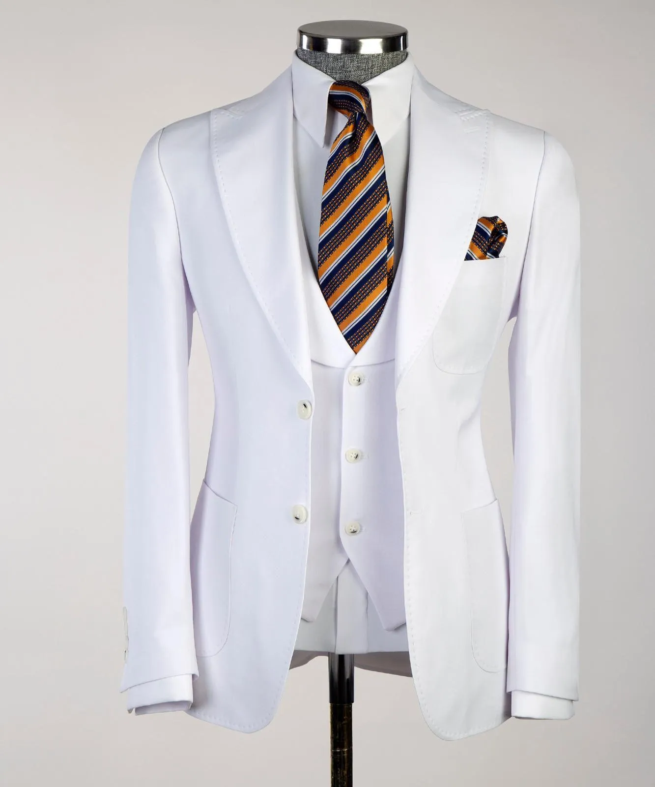 3 pieces White Luxury Suit