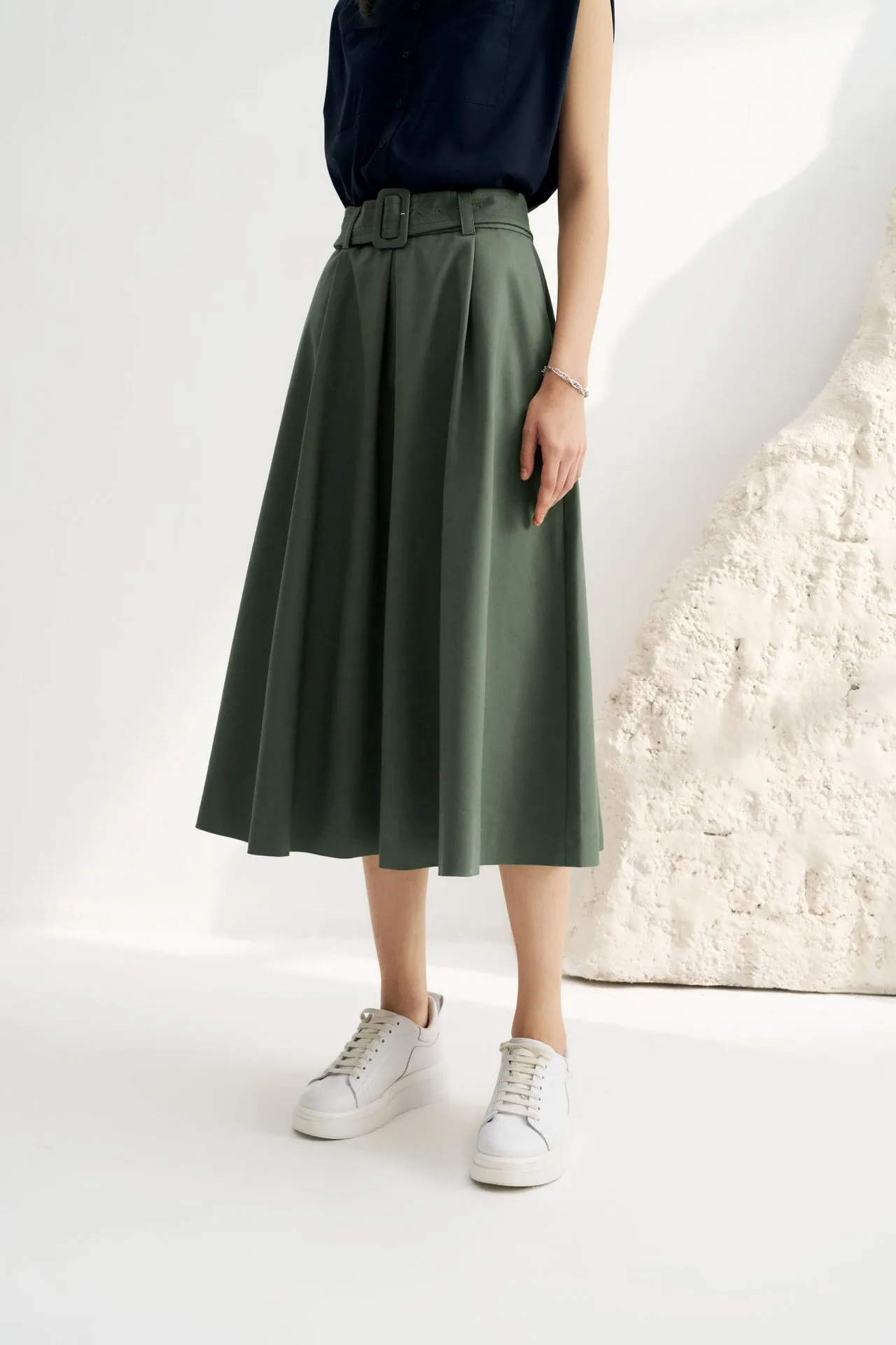 A-Line Flare Pleated Skirt