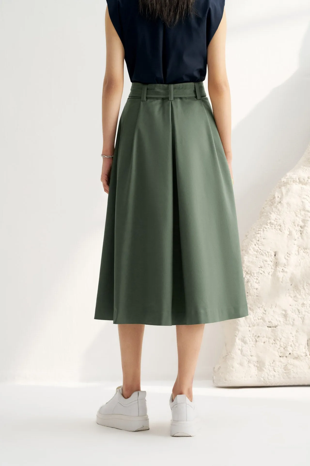 A-Line Flare Pleated Skirt