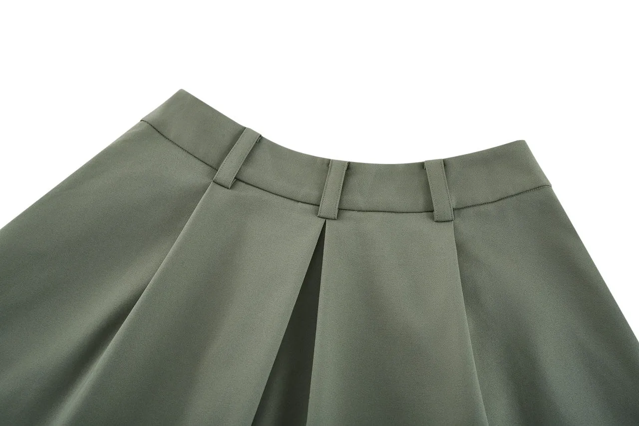 A-Line Flare Pleated Skirt