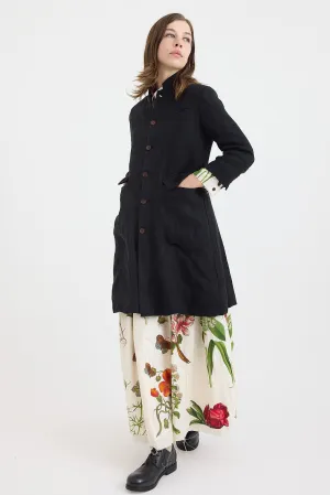 Aleksandr Manamis - Black Linen Cotton Coat