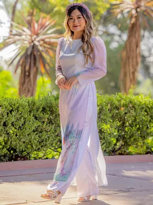 Ao Dai Vietnam Purple Divine Includes One Ao Dai Top And Pants