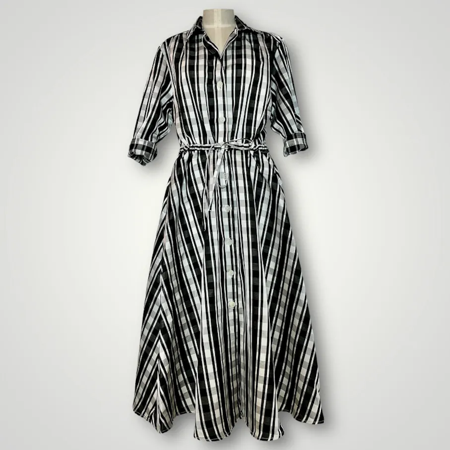 Ava Check Shirt Dress