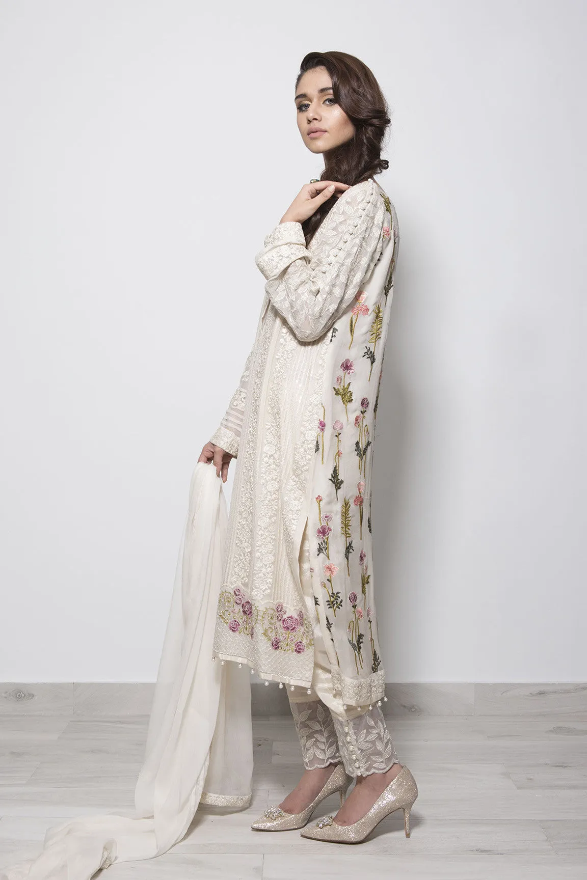 Baroque Luxury Chiffon Embroidered Collection - Pearl Perfect