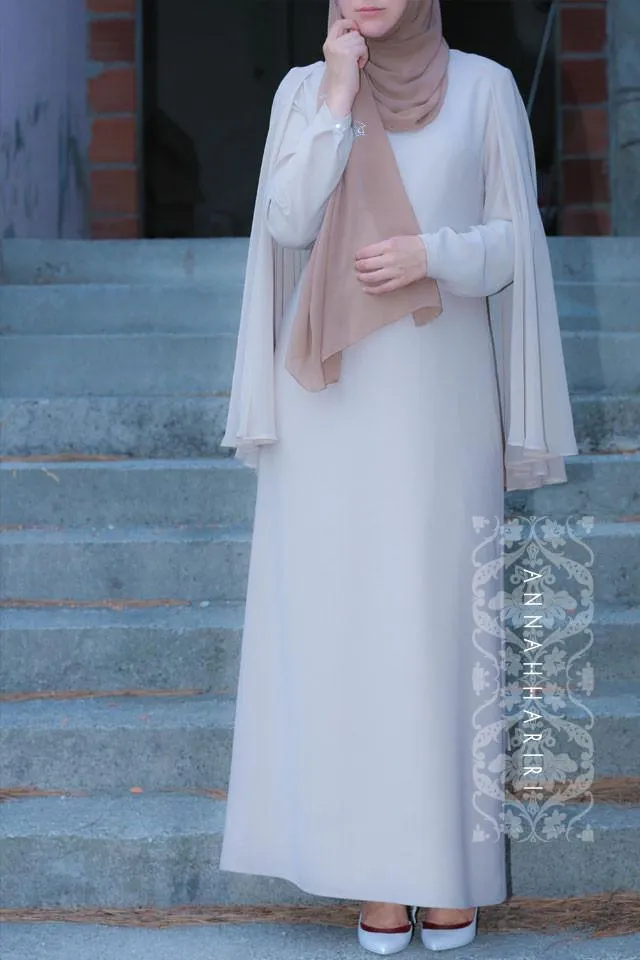 Beige Cape Dress