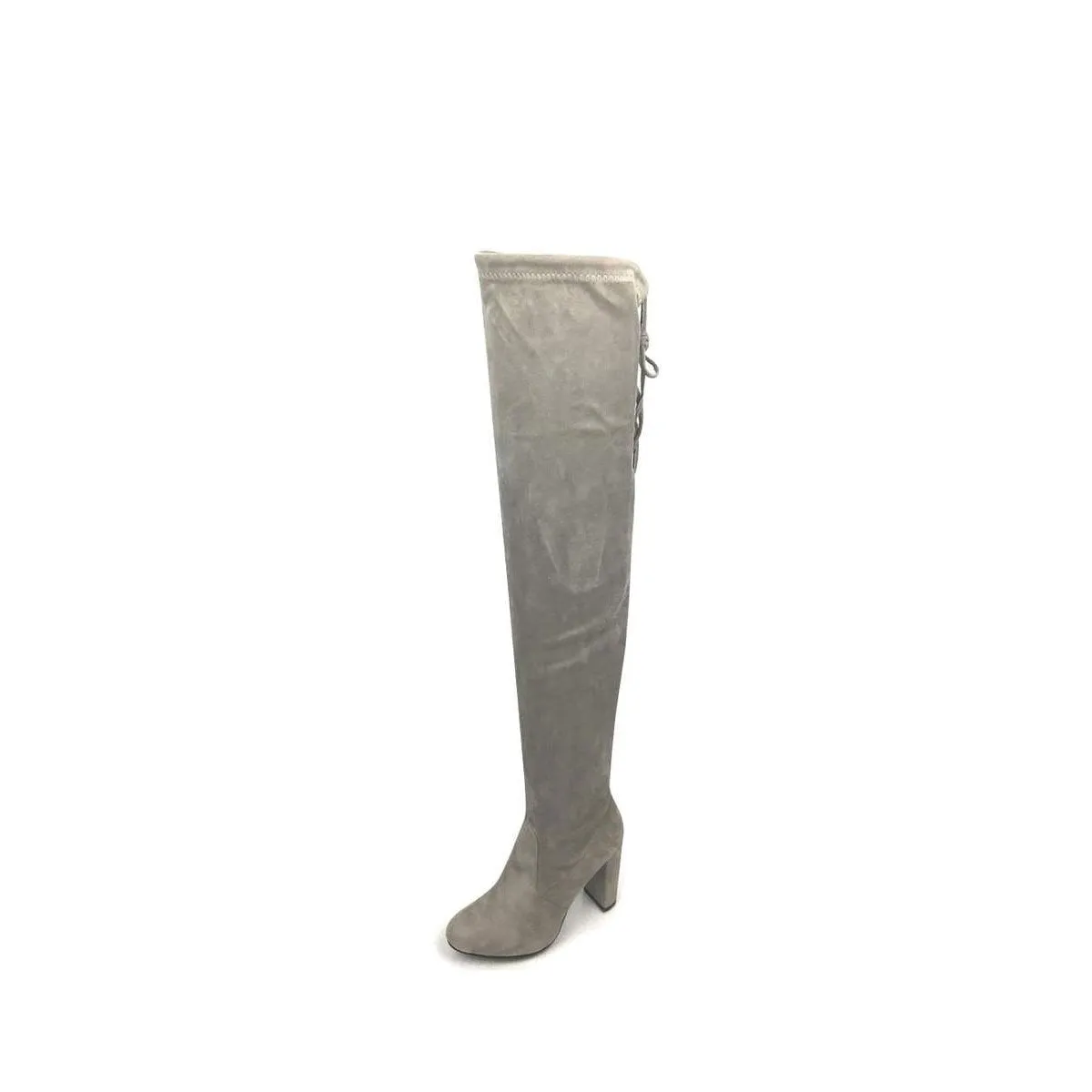 Bess High Block Heel Over Knee Boot With Half Zip