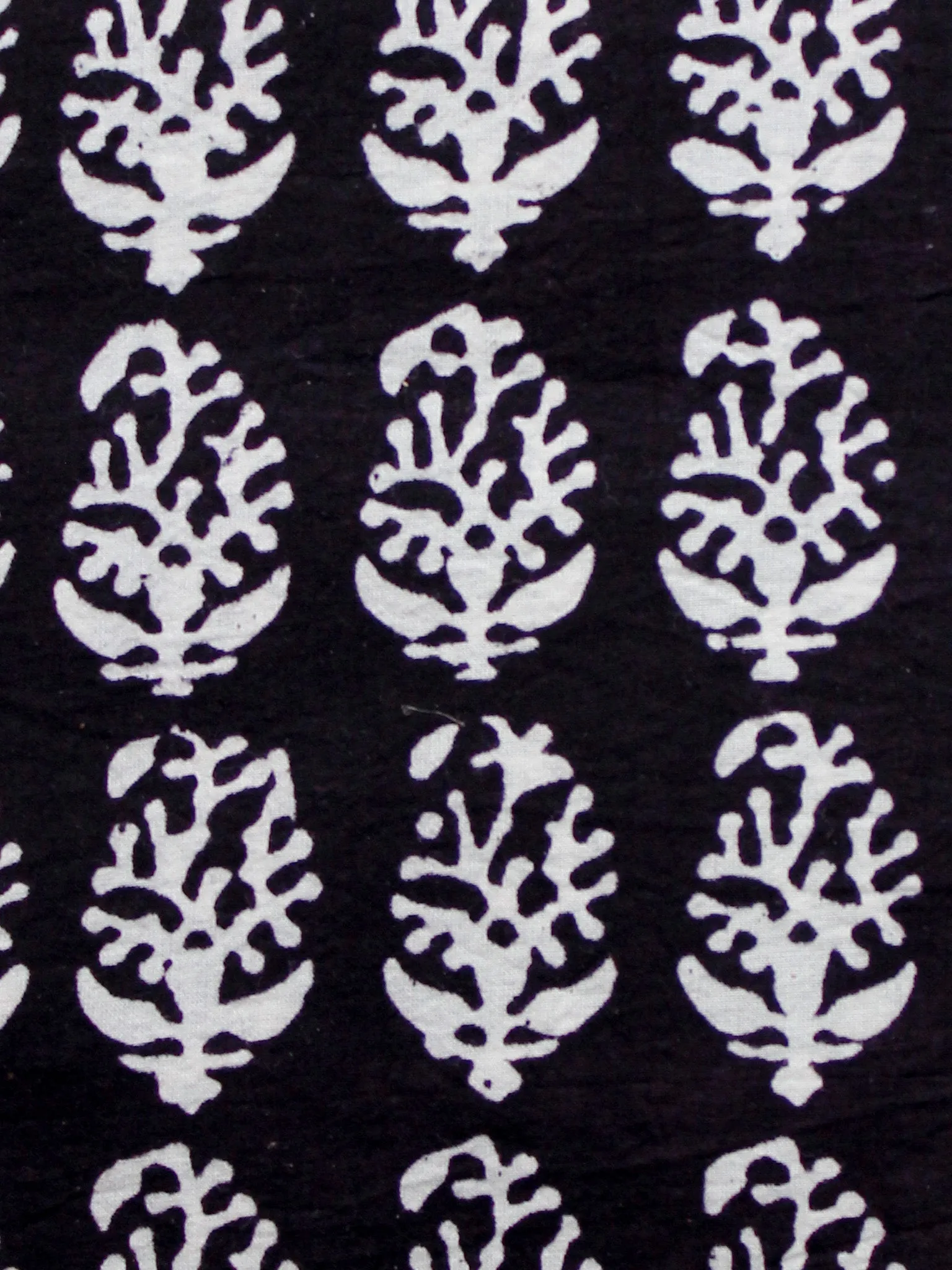 Black Ivory Bagh Printed Cotton Fabric Per Meter - F005F1697