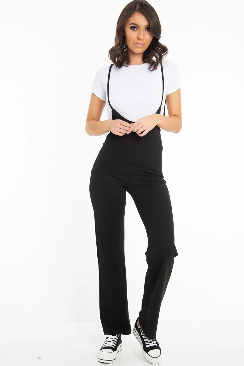 Black White T-Shirt Underlay Scoop Jumpsuit - Fern