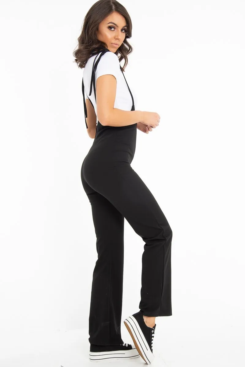 Black White T-Shirt Underlay Scoop Jumpsuit - Fern