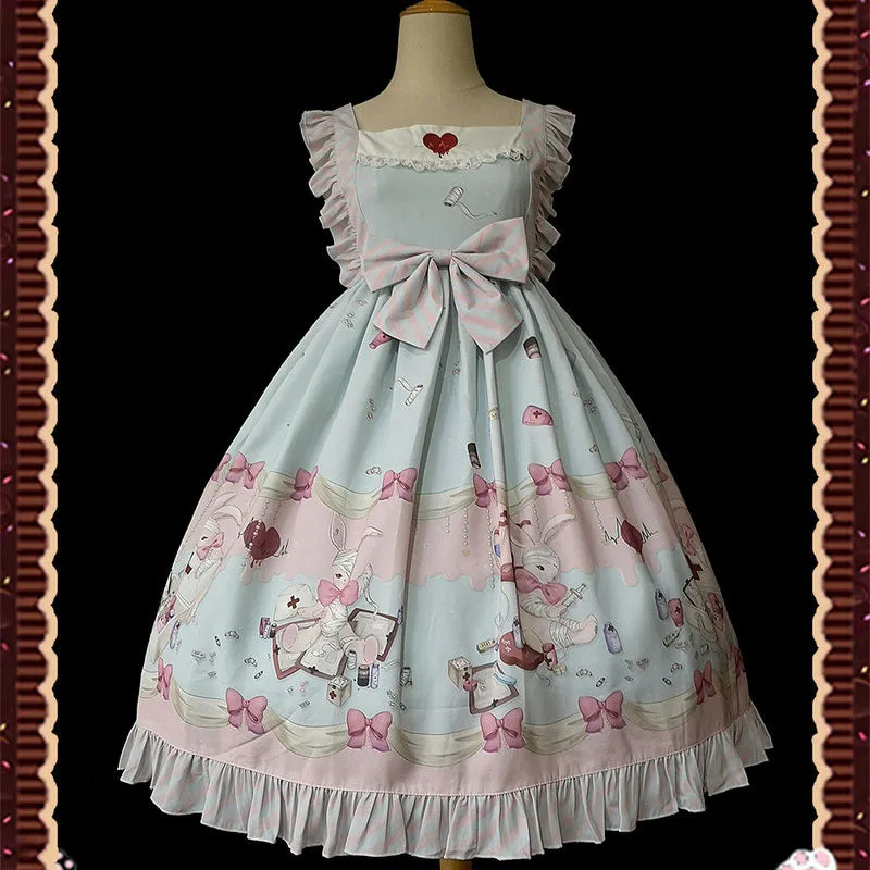 Bunny in Hospital ~ Gothic Printed Lolita JSK Dress by Infanta