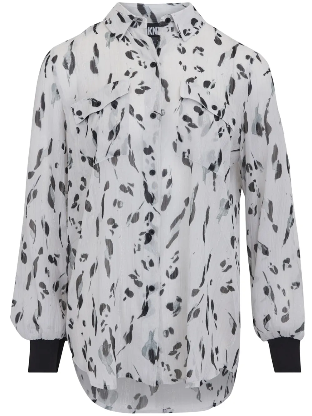 Button Down Printed Chiffon Top