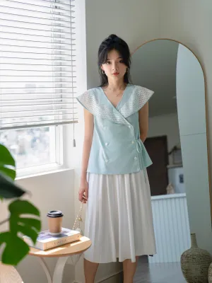 Camie Sky Blue Princess Top - Gu Fashion | Vietnam Fashion