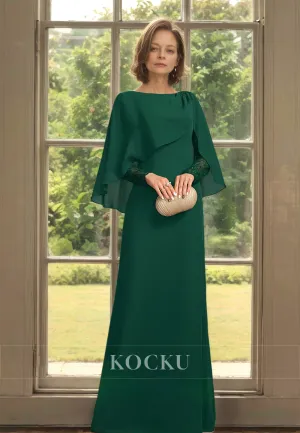 Causal&Simple Scoop Neck Long Sleeves Sheath Mother of Bride with Appliques Lace Cocktail Dress