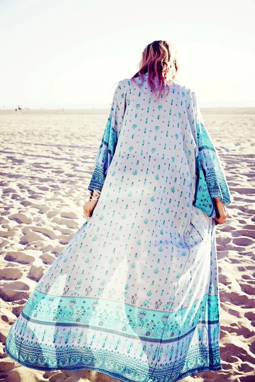 Chiffon Floral Loose Plus Size Beach Long Cover-up