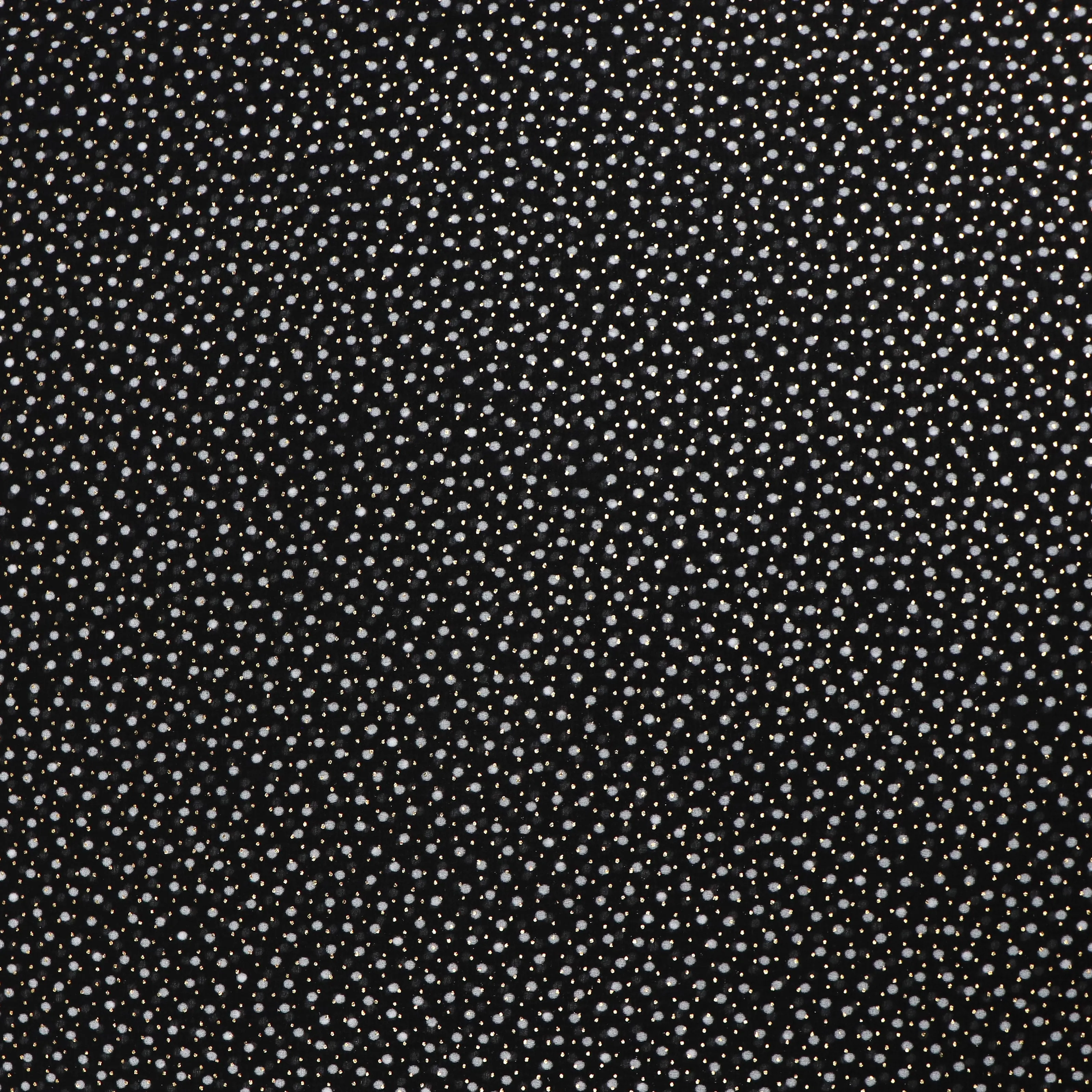 Chiffon - Gold Polka Dots