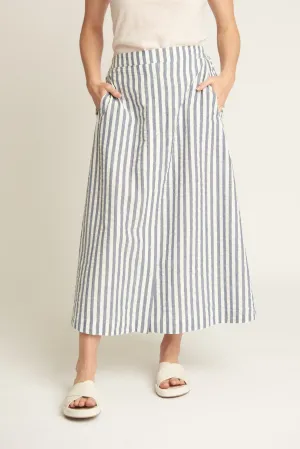 Cotton A line Striped  Seersucker skirt