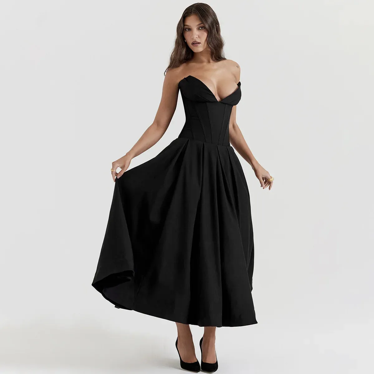 Dark Desire Corset Midi Dress