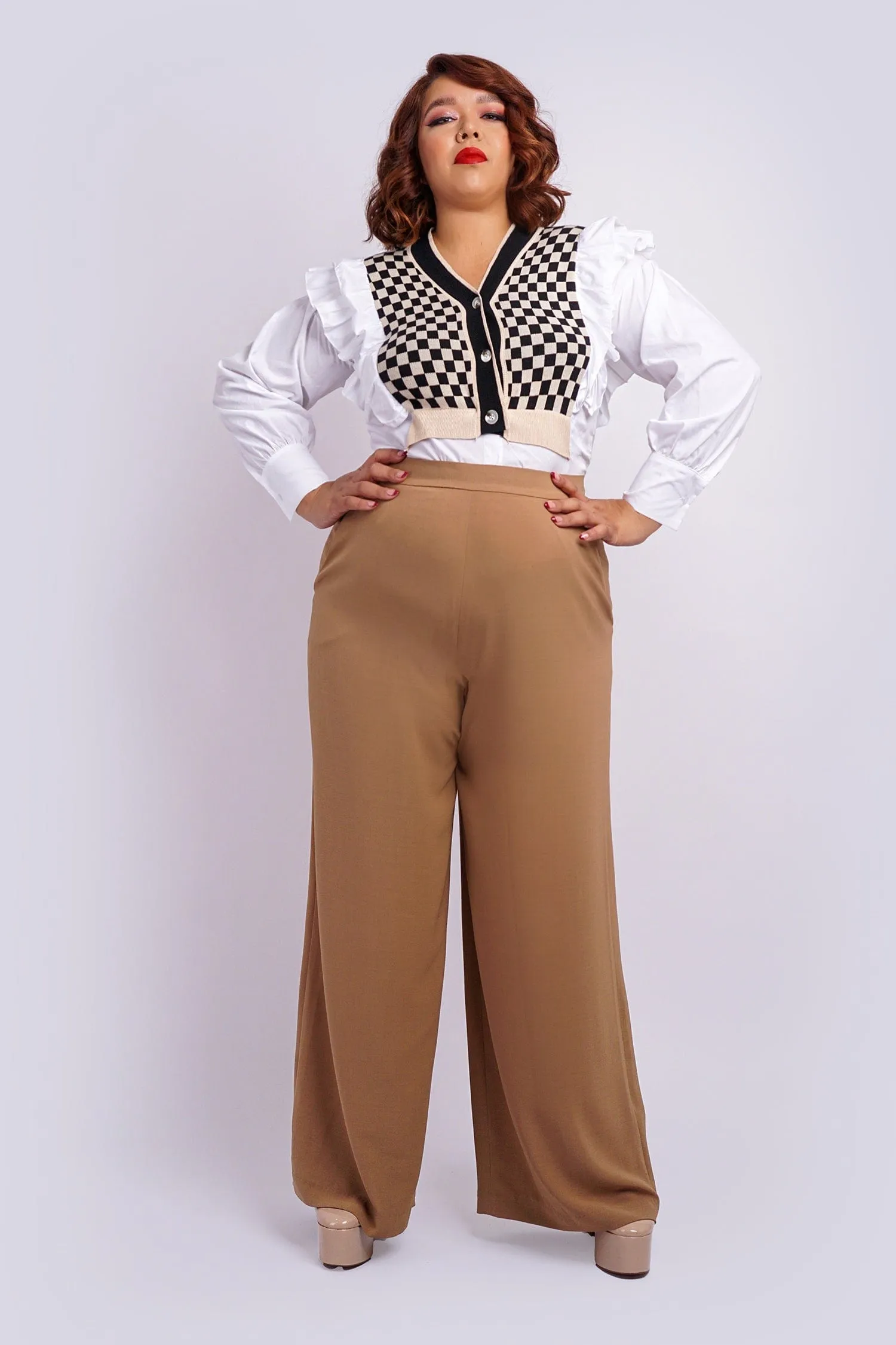 Dark Tan Straight Leg Cheryl Pants