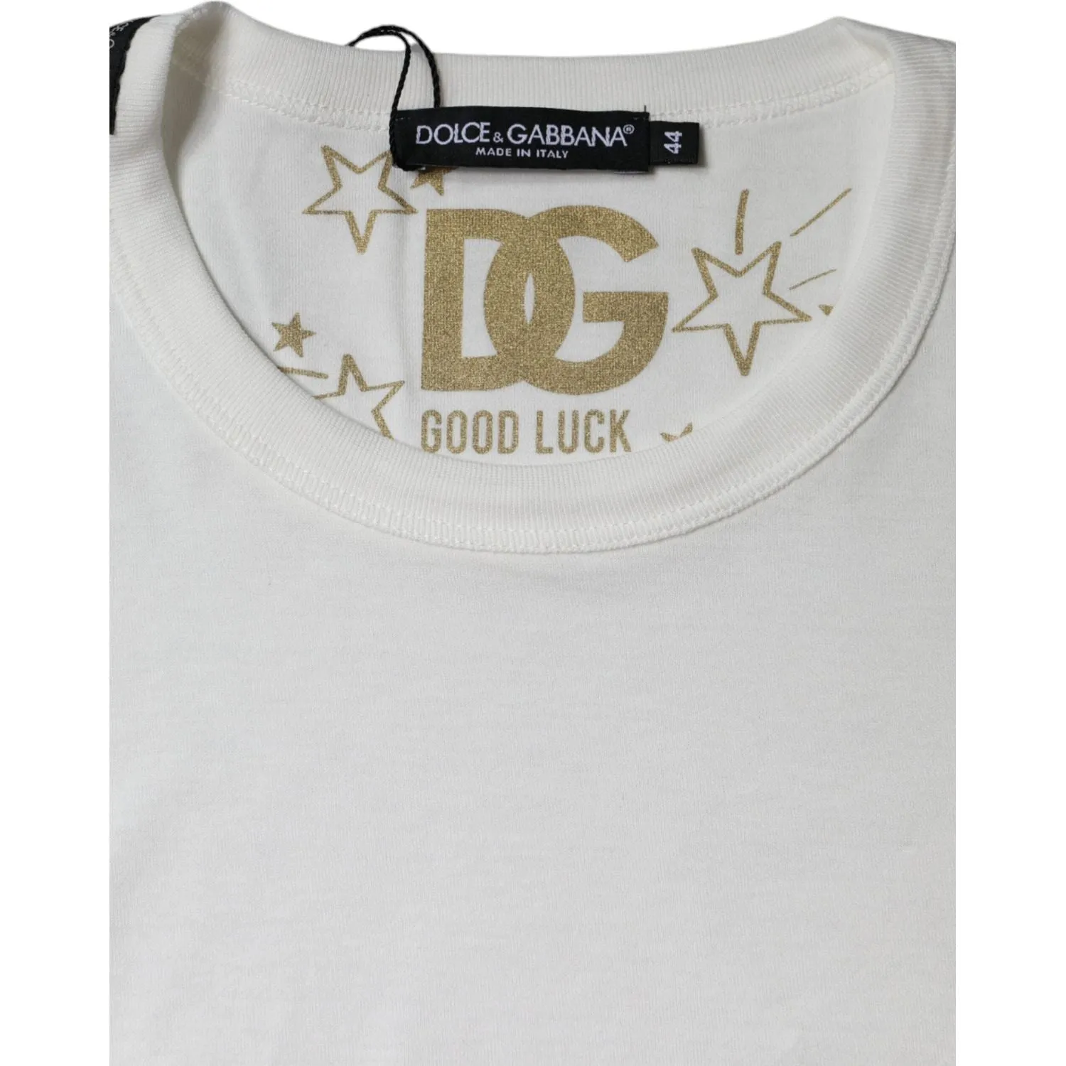 Dolce & Gabbana White Cotton Crew Neck Short Sleeve T-shirt