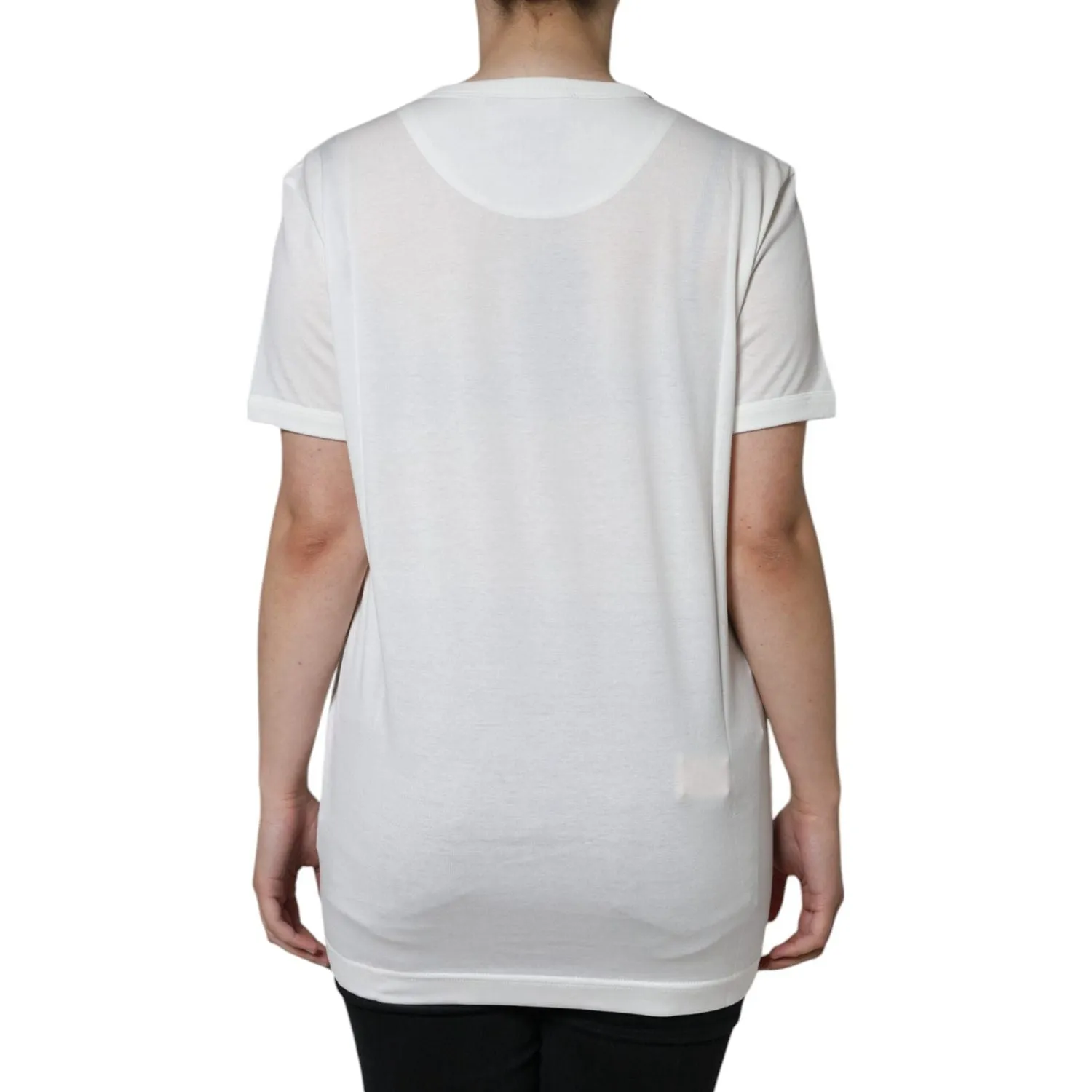 Dolce & Gabbana White Cotton Crew Neck Short Sleeve T-shirt