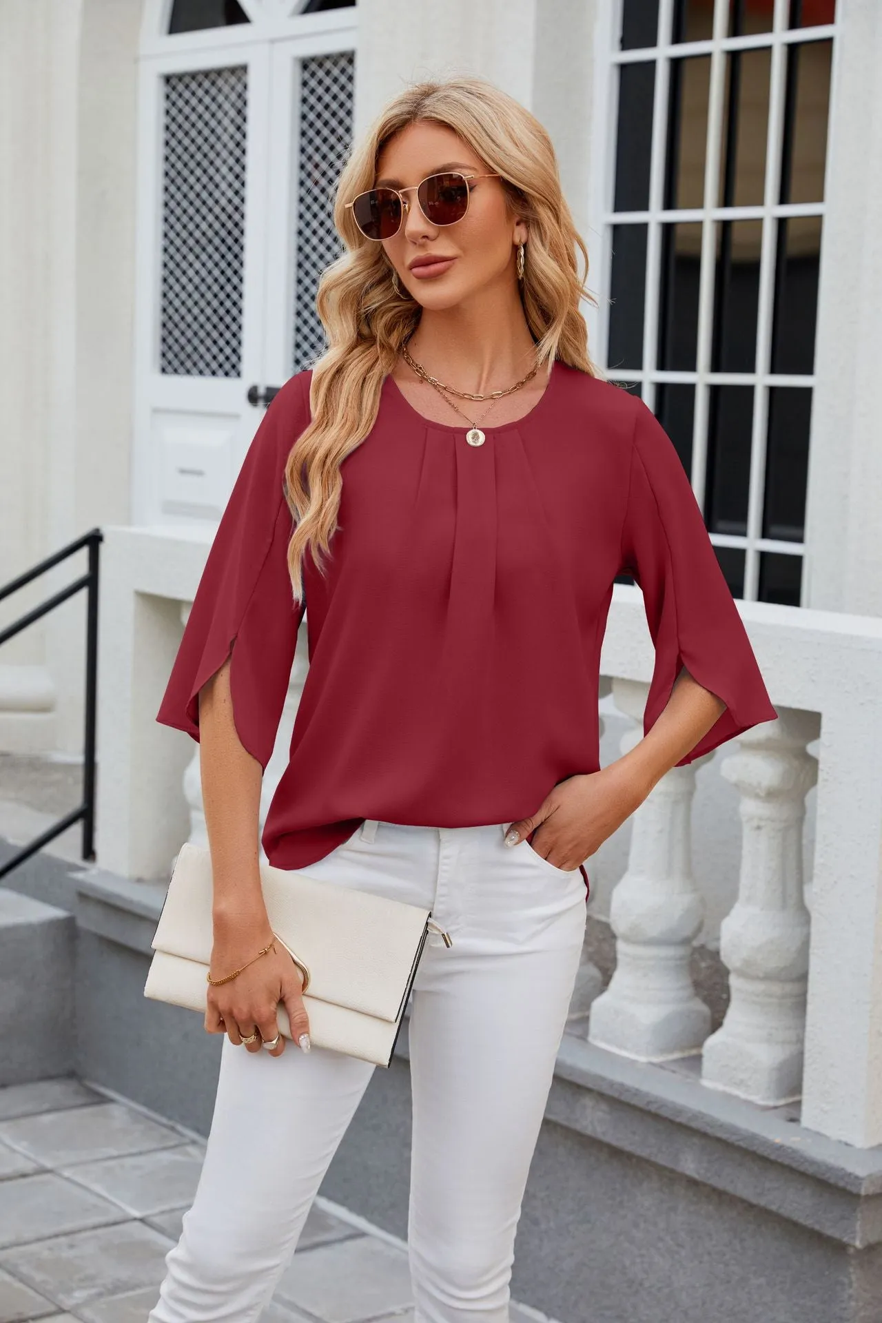 Fashionable Loose Chiffon Blouse Top For Women