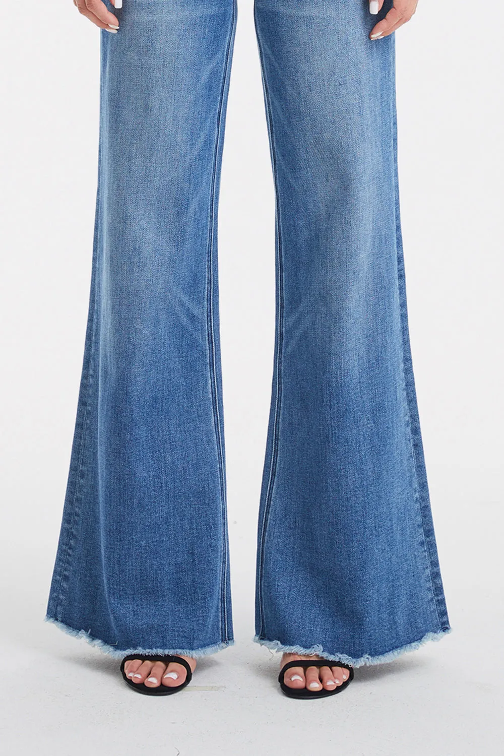 Full Size High Waist  Wide Leg Mom Jeans