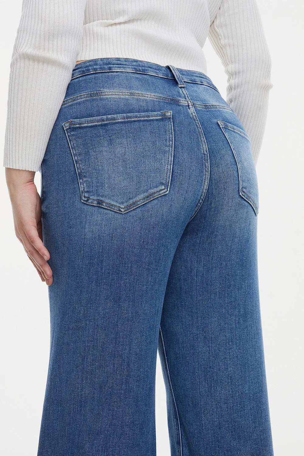 Full Size High Waist  Wide Leg Mom Jeans