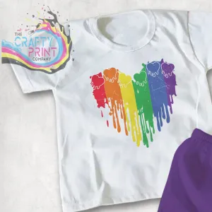 Gay Pride Hearts Paint Drip Design Children's T-shirt