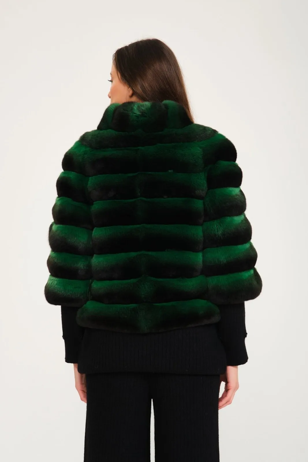 Green Chinchilla Fur Coat