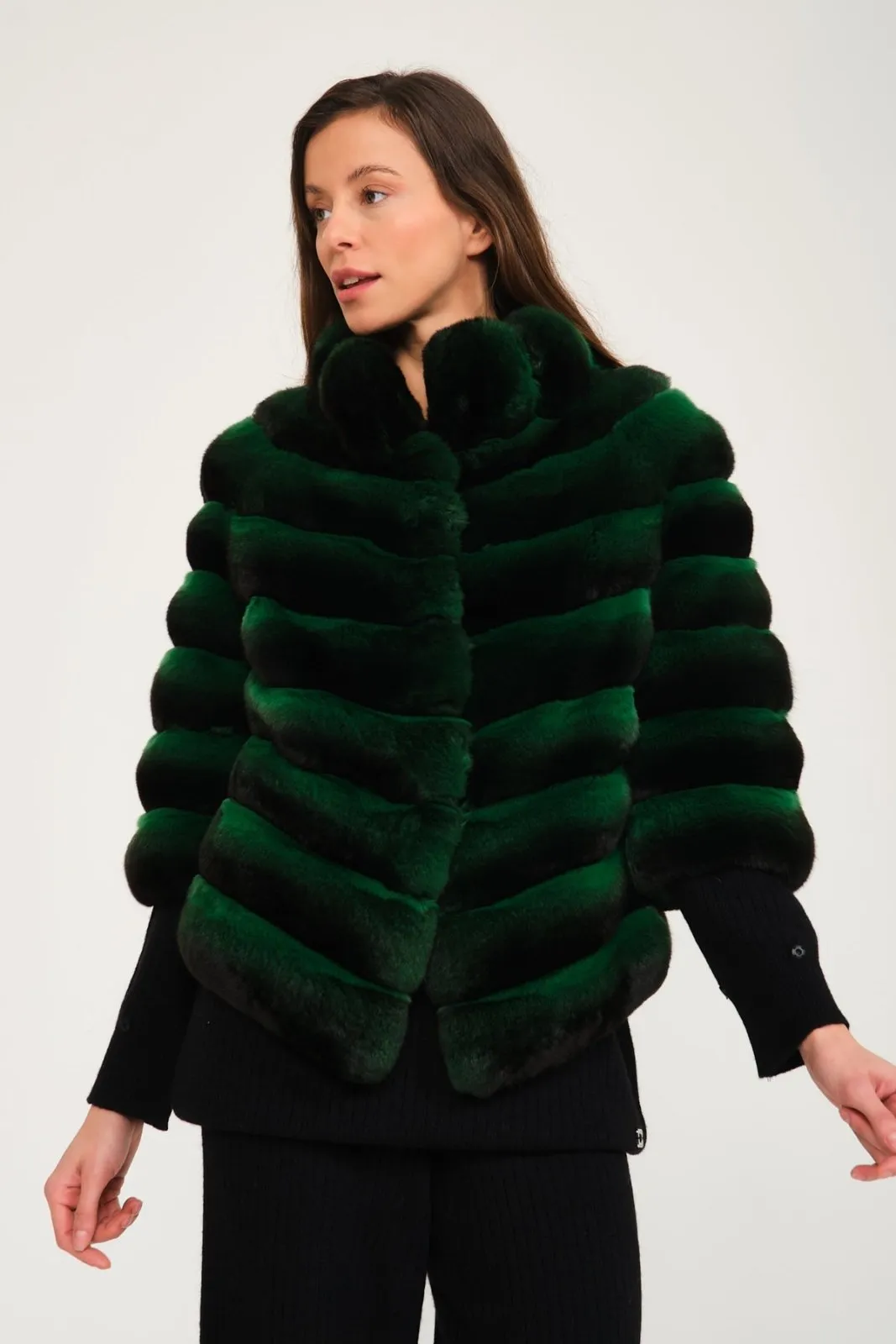 Green Chinchilla Fur Coat