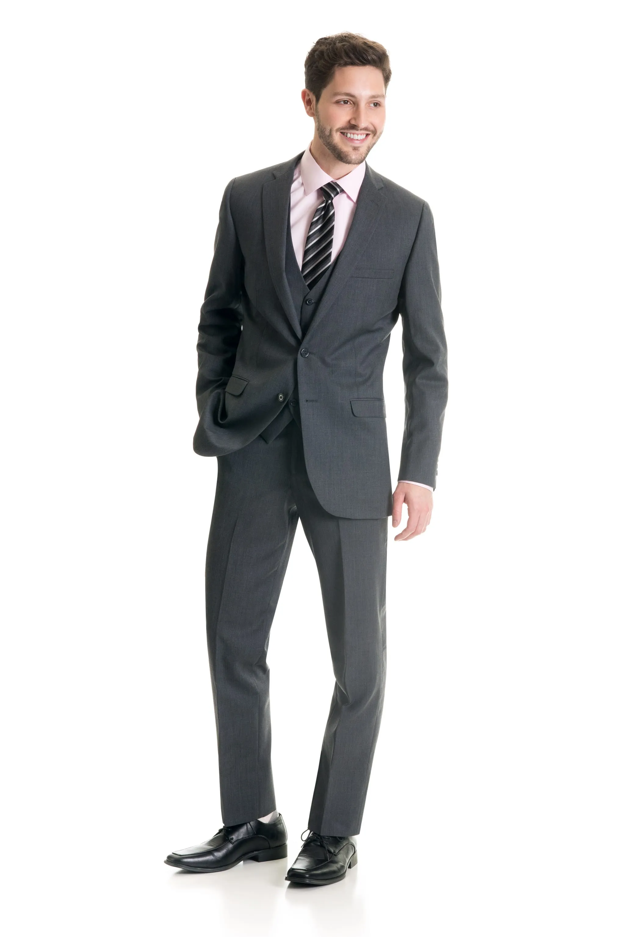 Grey Slim Fit Suit Coat - Super 120's