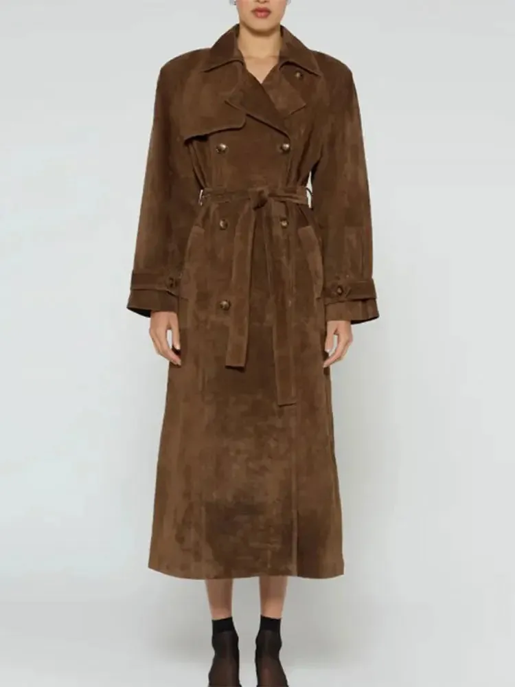 Hallee - Vegan leather long coat