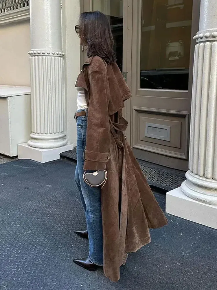 Hallee - Vegan leather long coat