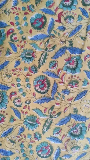 Hand Block Printed Cotton Fabric Per Meter - F001F2656