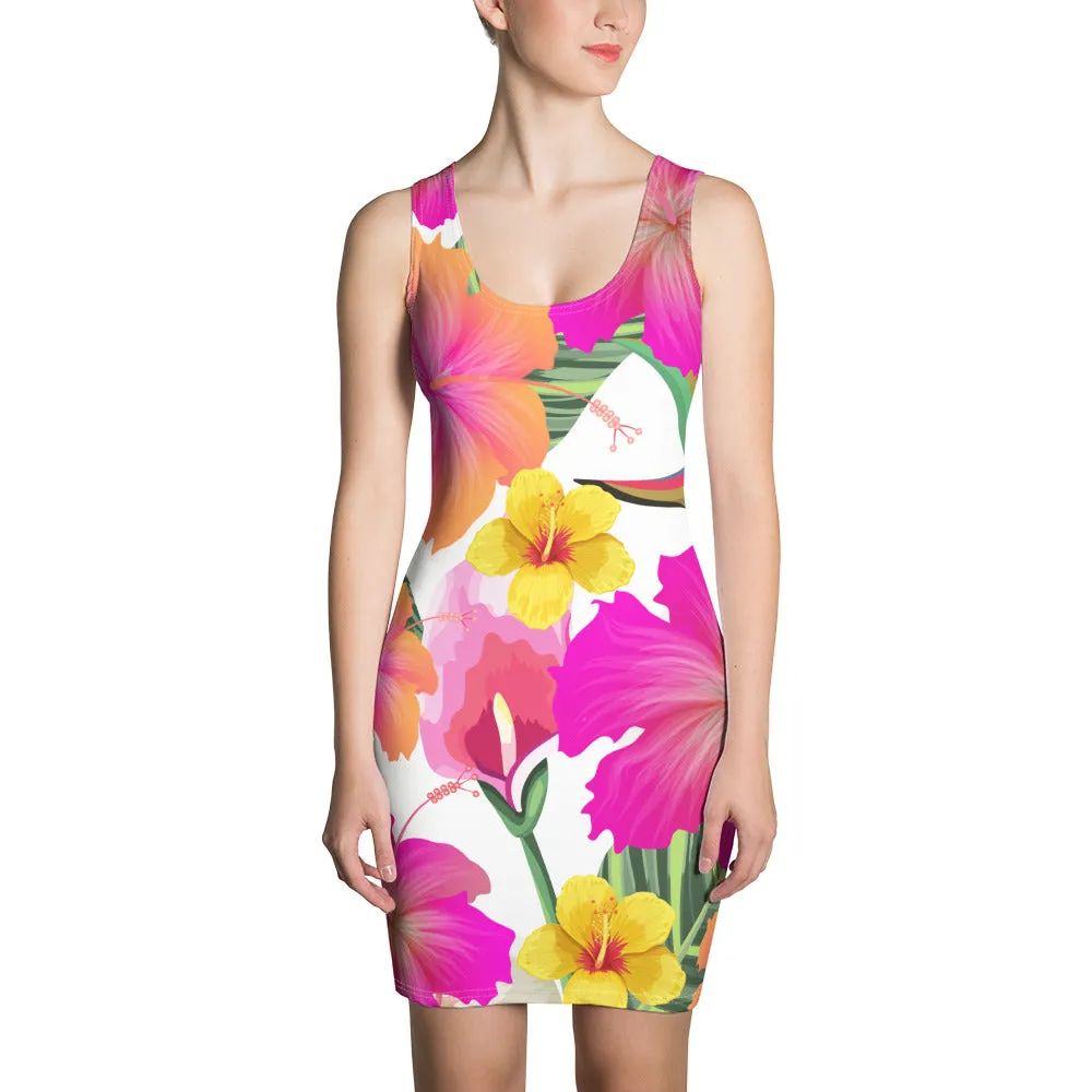 Hibiscus Paradise Floral Bodycon Dress