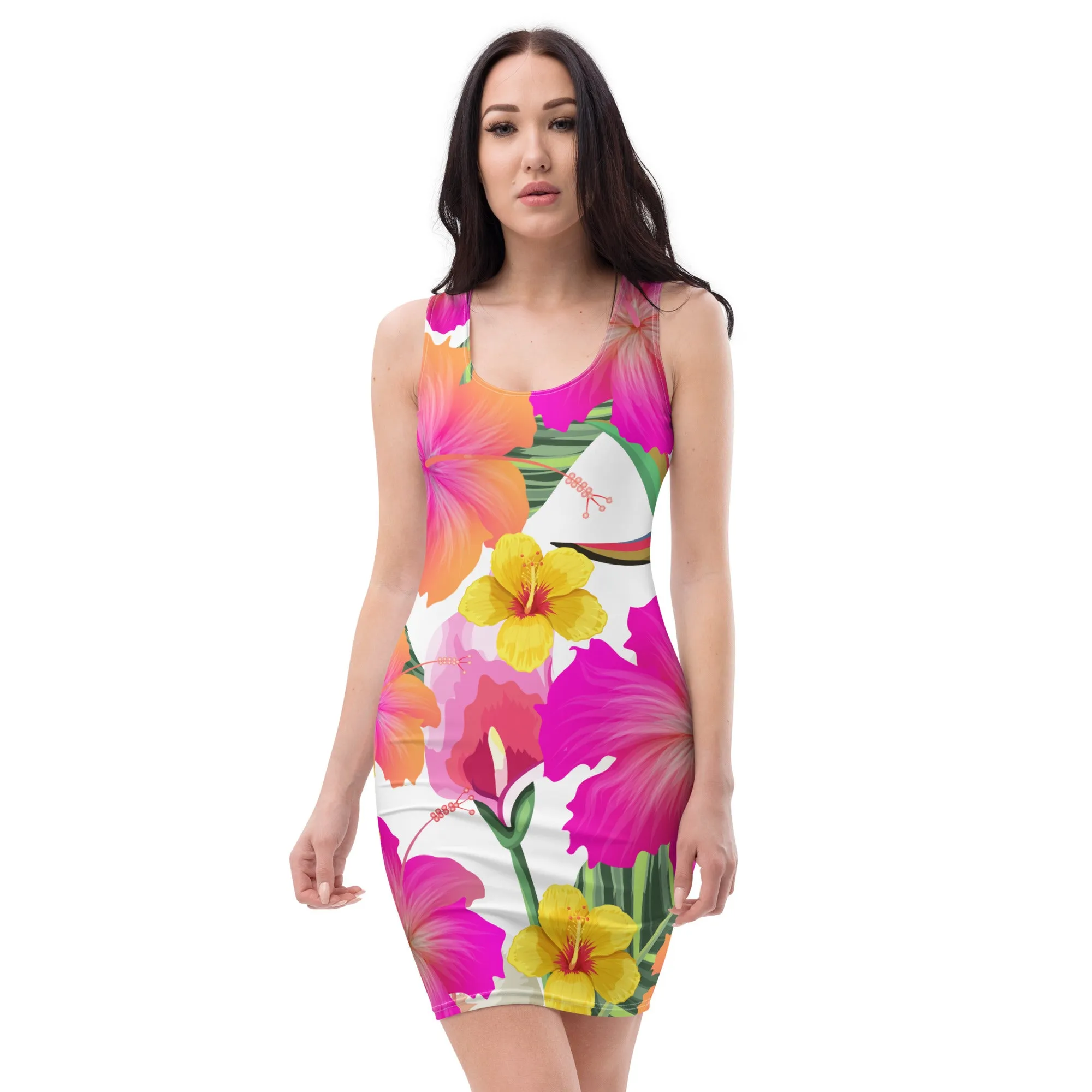 Hibiscus Paradise Floral Bodycon Dress