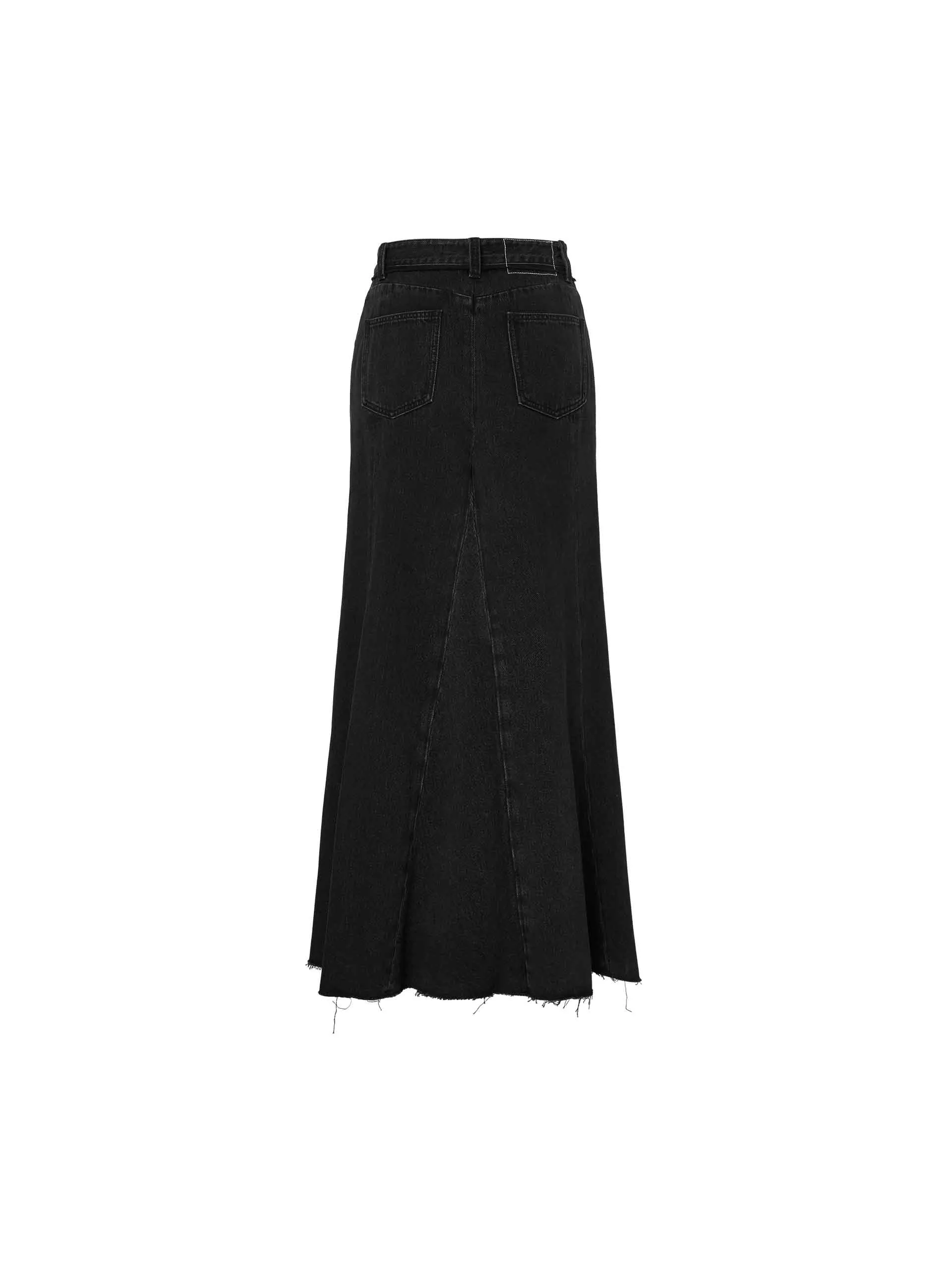 High Waist Denim Maxi Skirt