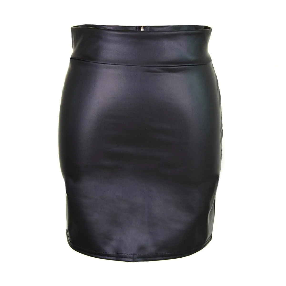 High Waist Faux Leather Skirt