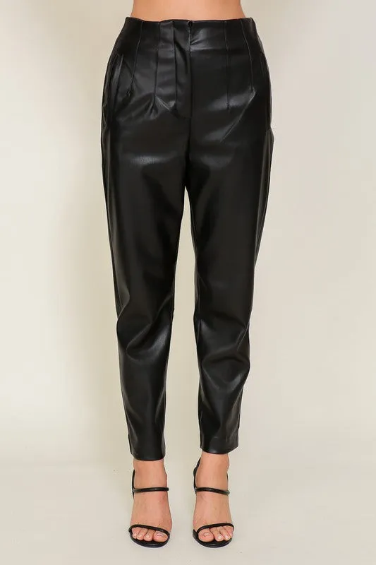 High Waisted, Faux Straight Leg Pants