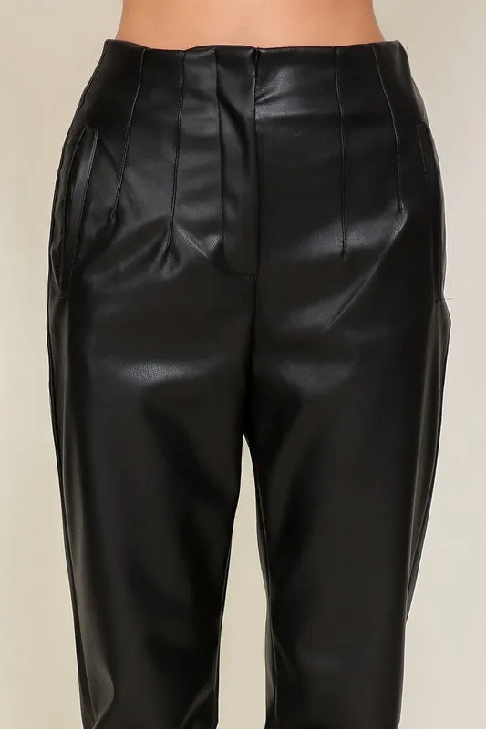 High Waisted, Faux Straight Leg Pants