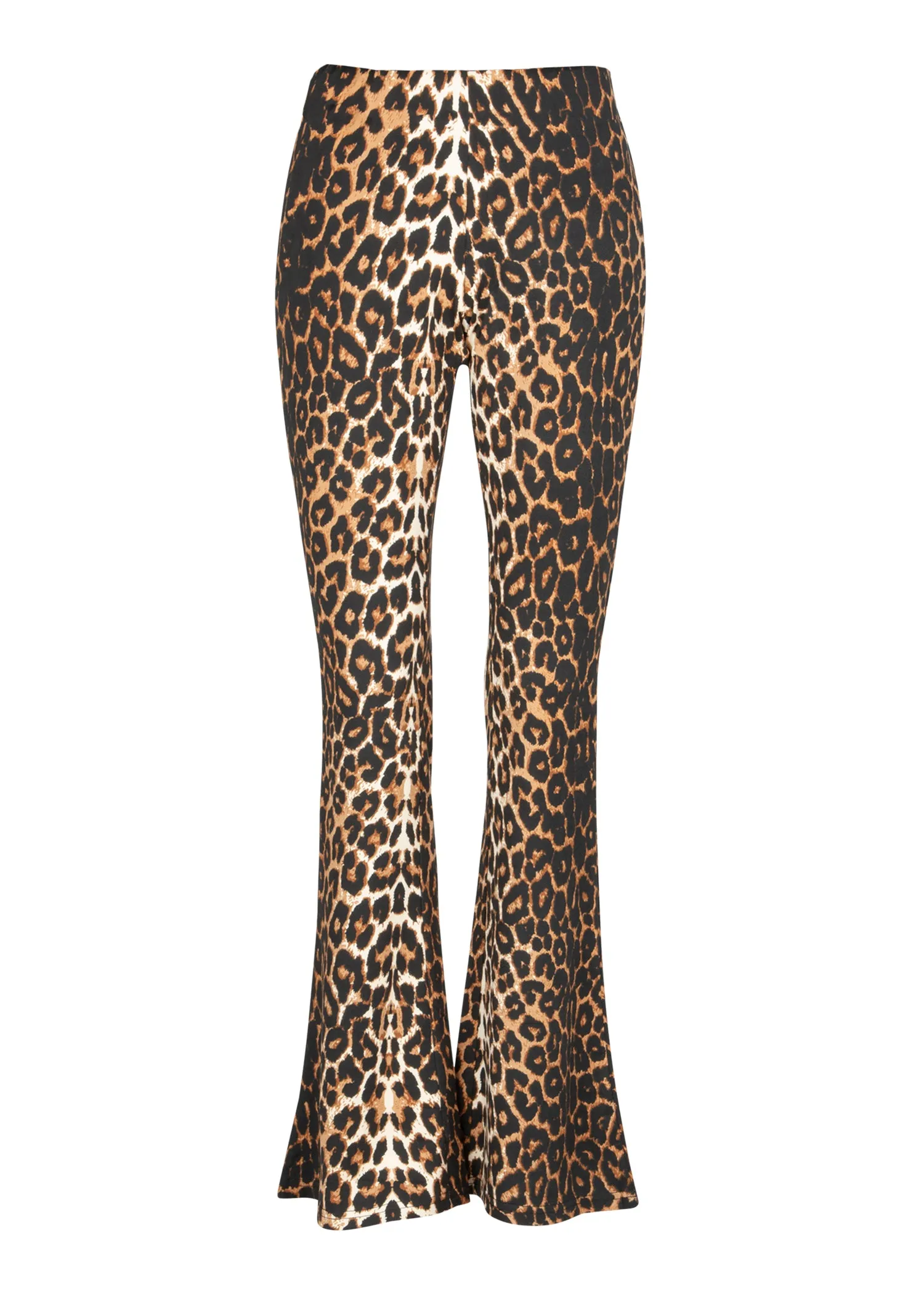 High Waisted Leopard Print Bell Bottoms