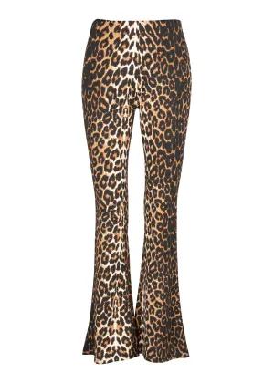 High Waisted Leopard Print Bell Bottoms