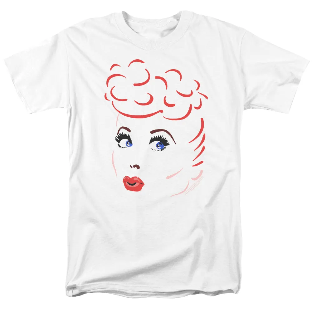 I Love Lucy Lines Face Mens T Shirt White