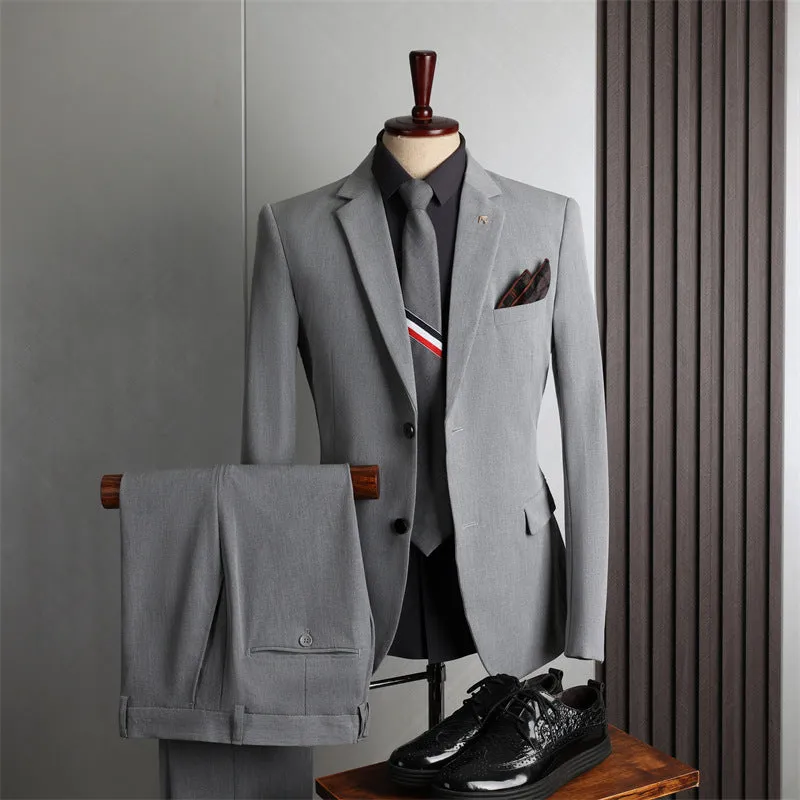 IKEARLAX  Plus Size Suit Suit Men's Four Seasons Casual Business Wear Fashion Slim Fit Wedding Best Man Dress Suit Men's Clothing