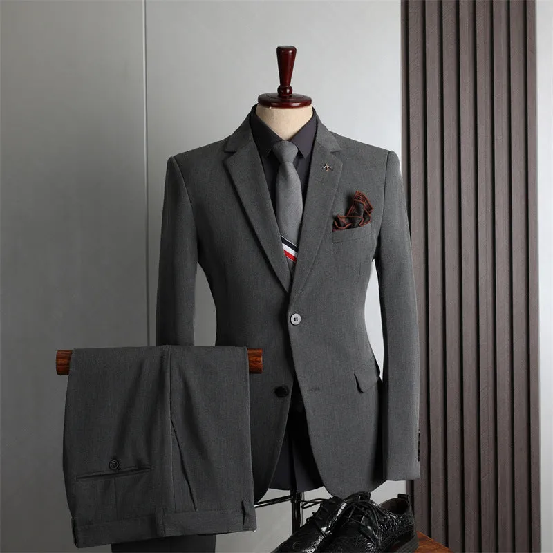 IKEARLAX  Plus Size Suit Suit Men's Four Seasons Casual Business Wear Fashion Slim Fit Wedding Best Man Dress Suit Men's Clothing