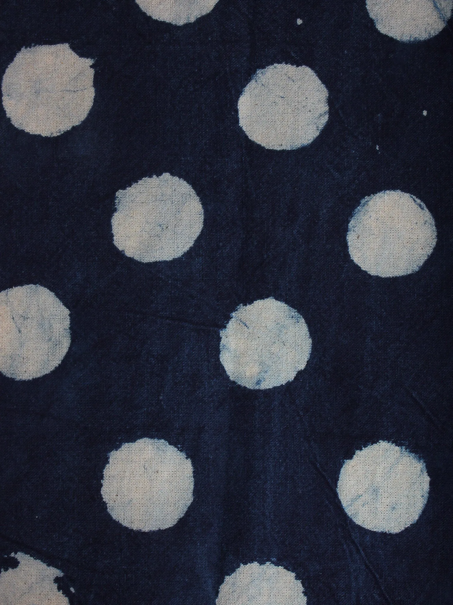 Indigo White Hand Block Printed Cotton Cambric Fabric Per Meter - F0916405