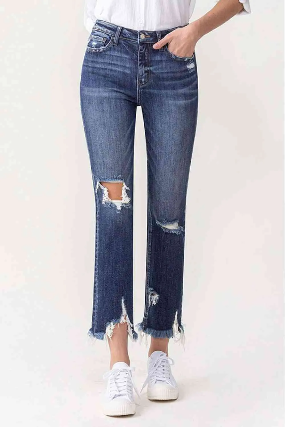 Jackie Full Size High Rise Crop Straight Leg Jeans