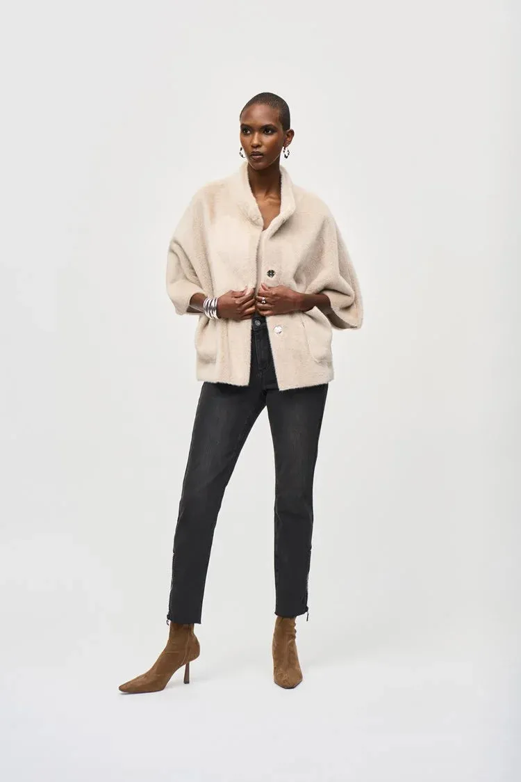 Joseph Ribkoff Bonded Faux Fur Suede Jacket - 243917 (T)