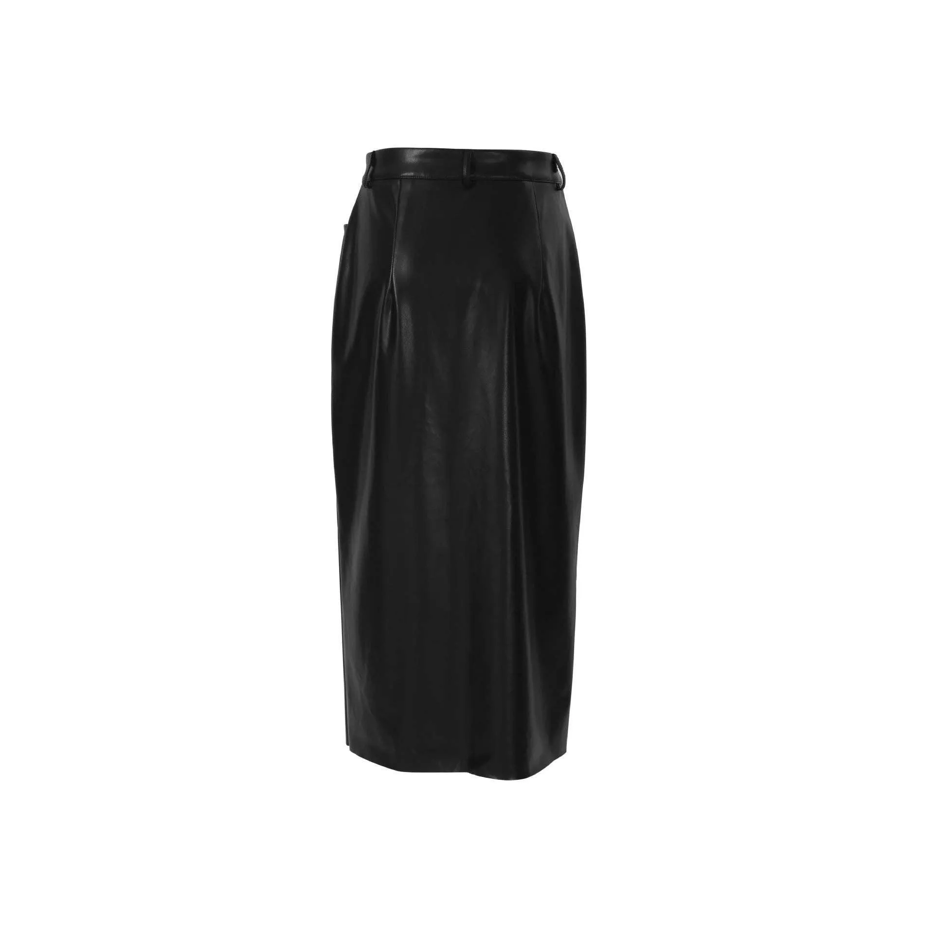 Ladies High Waist Leather Split Skirt BSQ3913